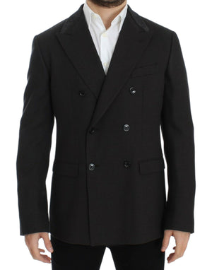 Brauner Slim Fit-Blazer aus Wolle