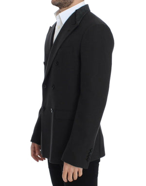 Brauner Slim Fit-Blazer aus Wolle