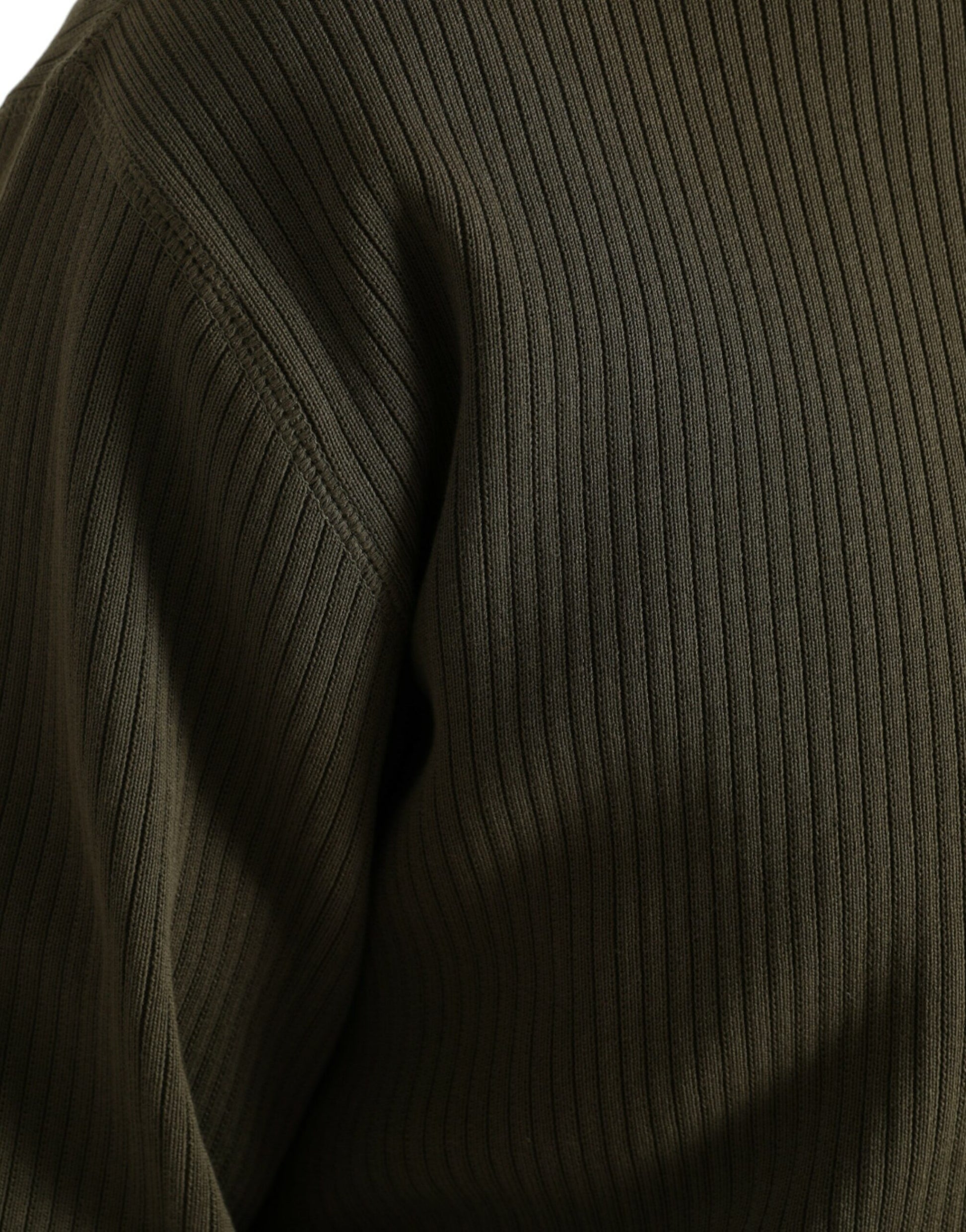 Grüner Herrenpullover aus Baumwolle mit Rundhalsausschnitt