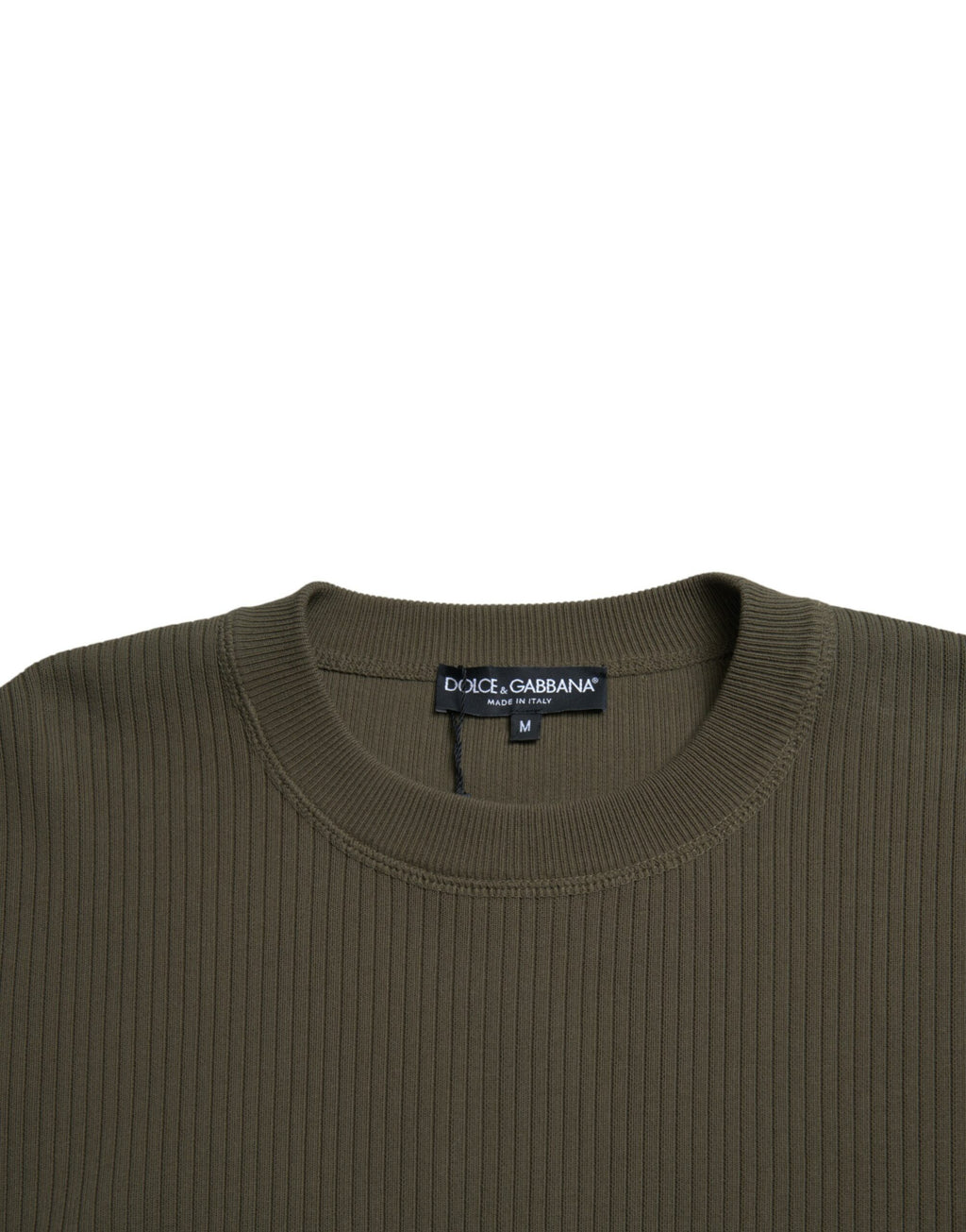 Grüner Herrenpullover aus Baumwolle mit Rundhalsausschnitt