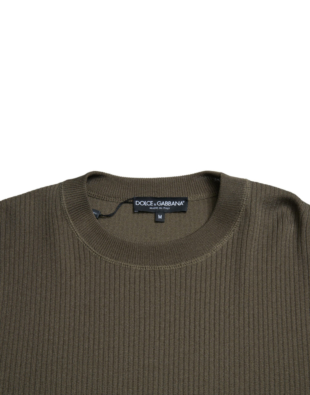 Grüner Viskose-Pullover mit Rundhalsausschnitt für Herren