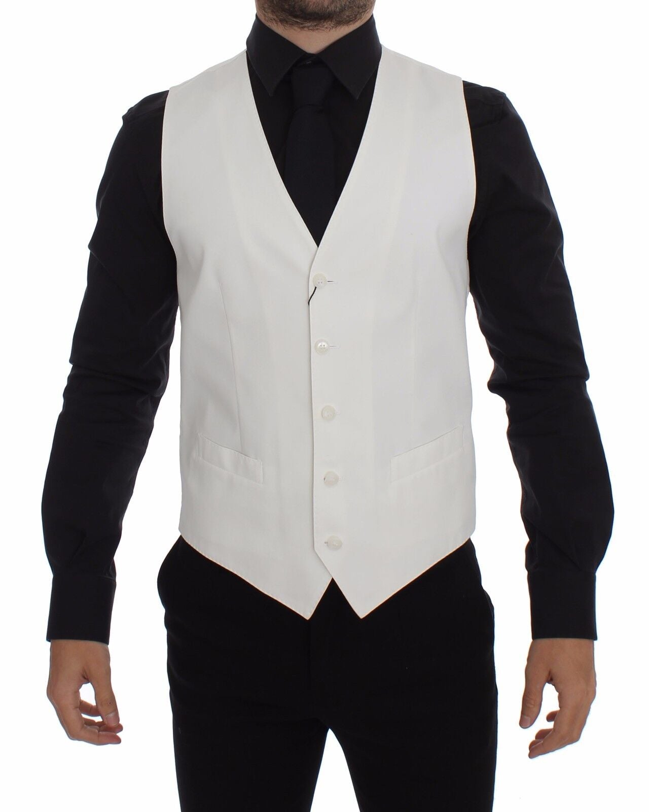 Weißer Blazer aus Baumwoll-Seiden-Mischgewebe