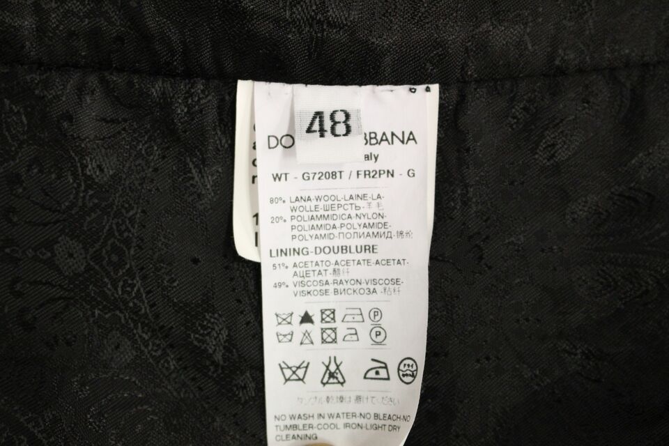 Schwarz gestreifte Wollweste mit Logo