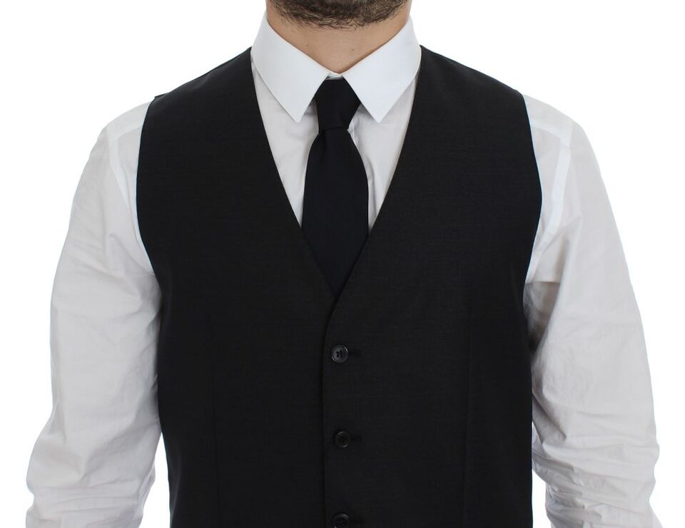 Graue Woll-Seiden-Kleid-Weste Gilet Weste