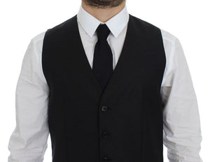 Graue Woll-Seiden-Kleid-Weste Gilet Weste