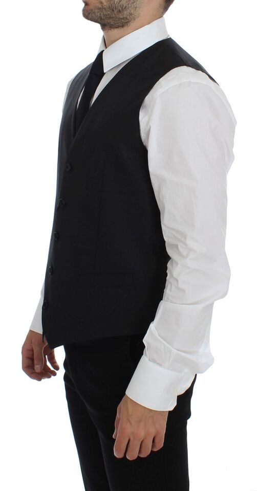 Graue Woll-Seiden-Kleid-Weste Gilet Weste