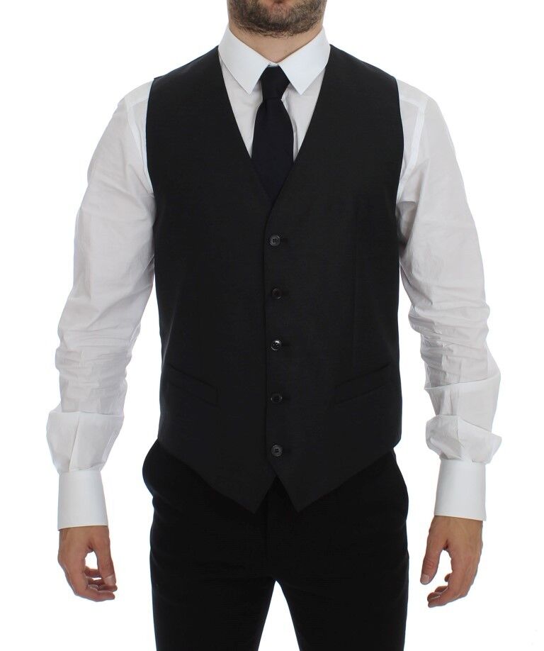 Graue Woll-Seiden-Kleid-Weste Gilet Weste
