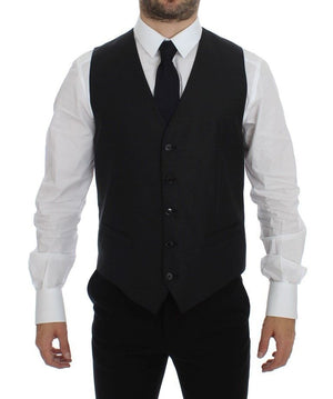 Graue Woll-Seiden-Kleid-Weste Gilet Weste