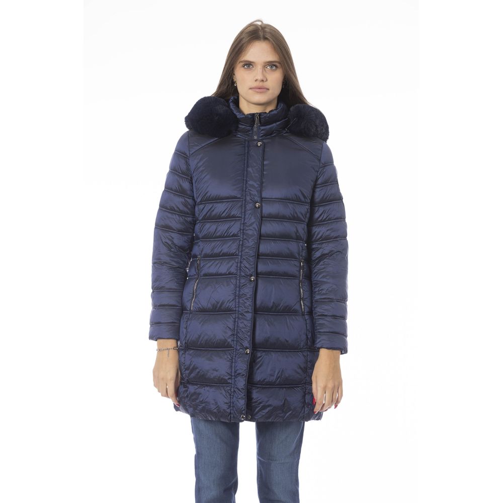 Hellblaue Polyester-Damenjacke