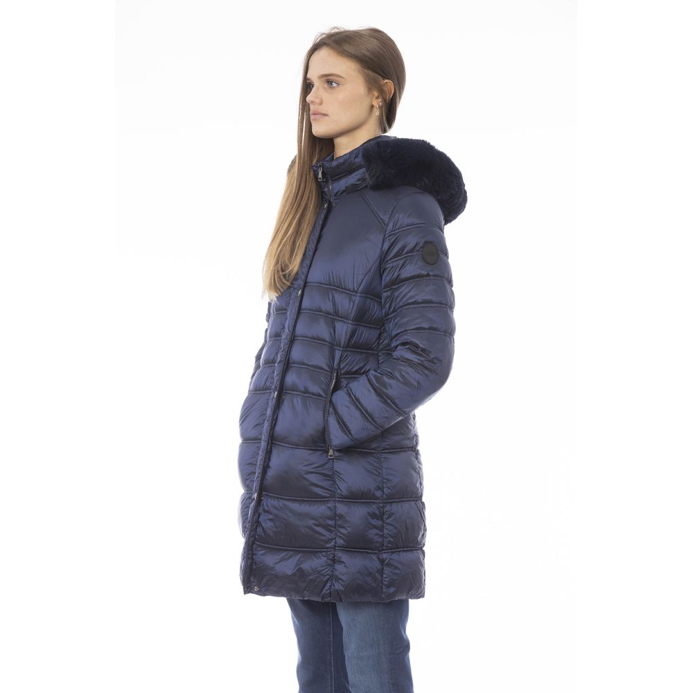 Hellblaue Polyester-Damenjacke