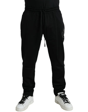 Schwarze Jogginghose aus Baumwolle mit Logo für Herren
