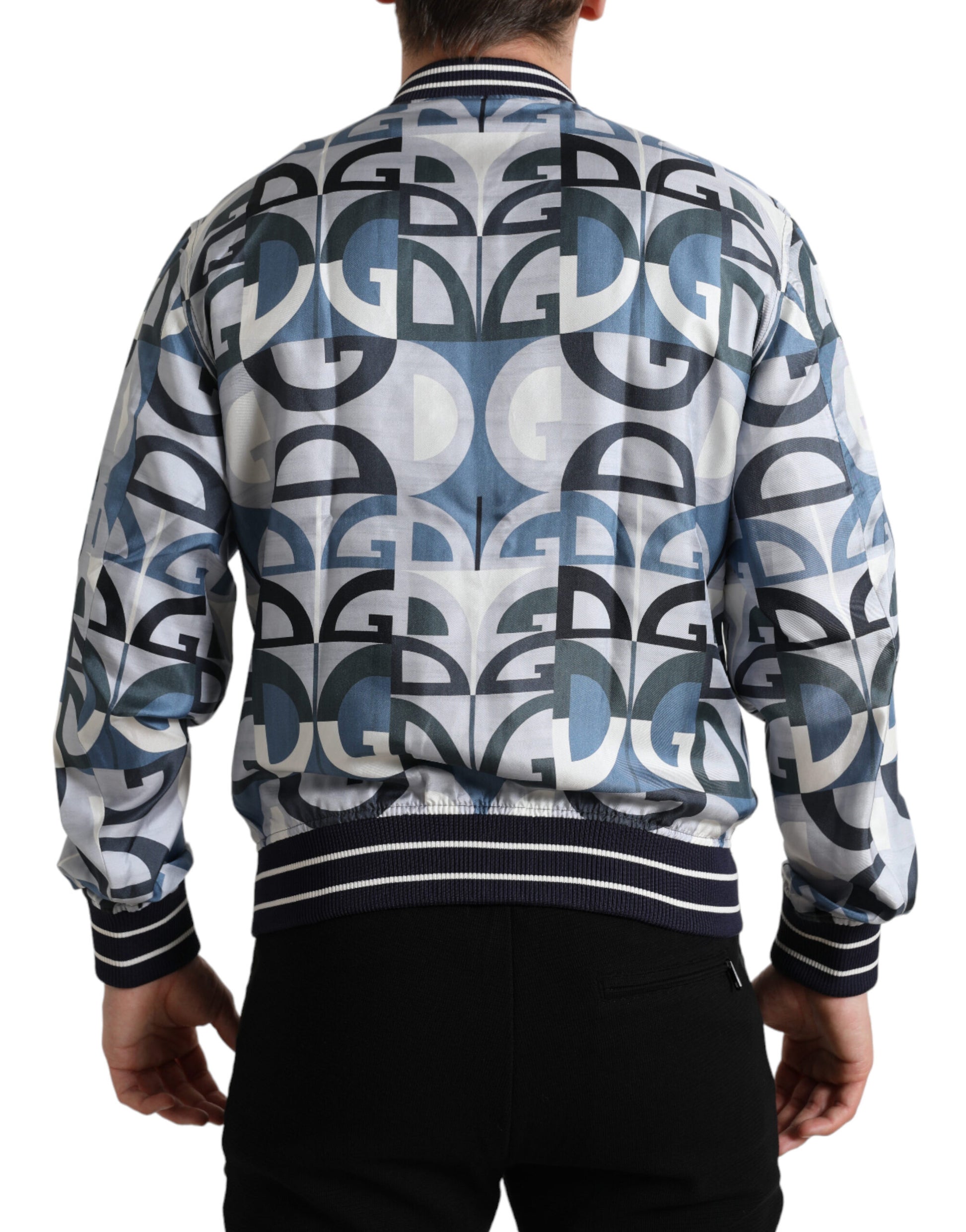 Mehrfarbige Bomber-Blousonjacke mit Logo-Print