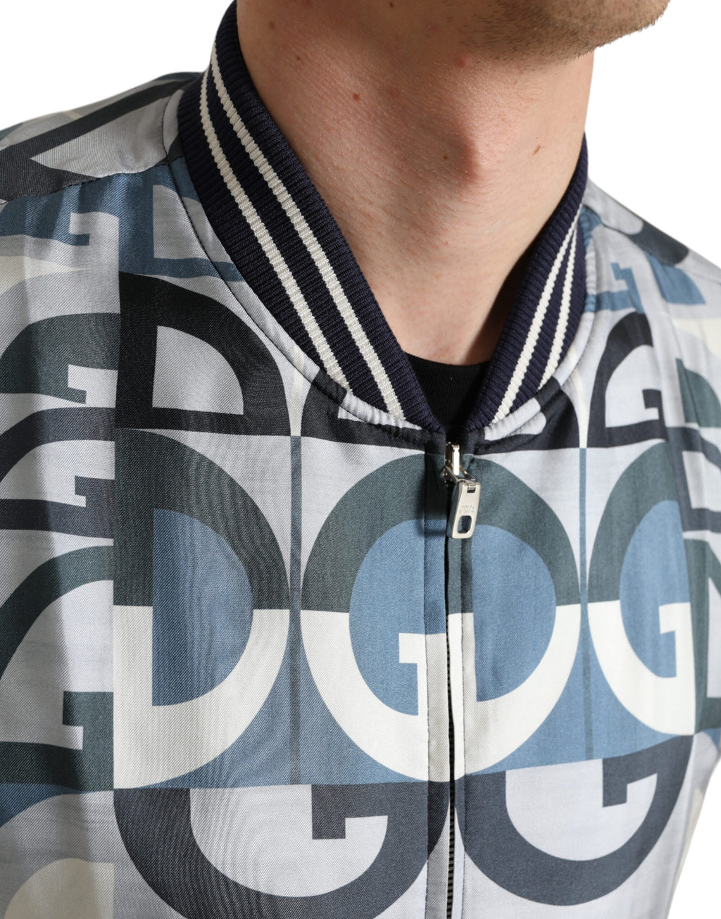 Mehrfarbige Bomber-Blousonjacke mit Logo-Print