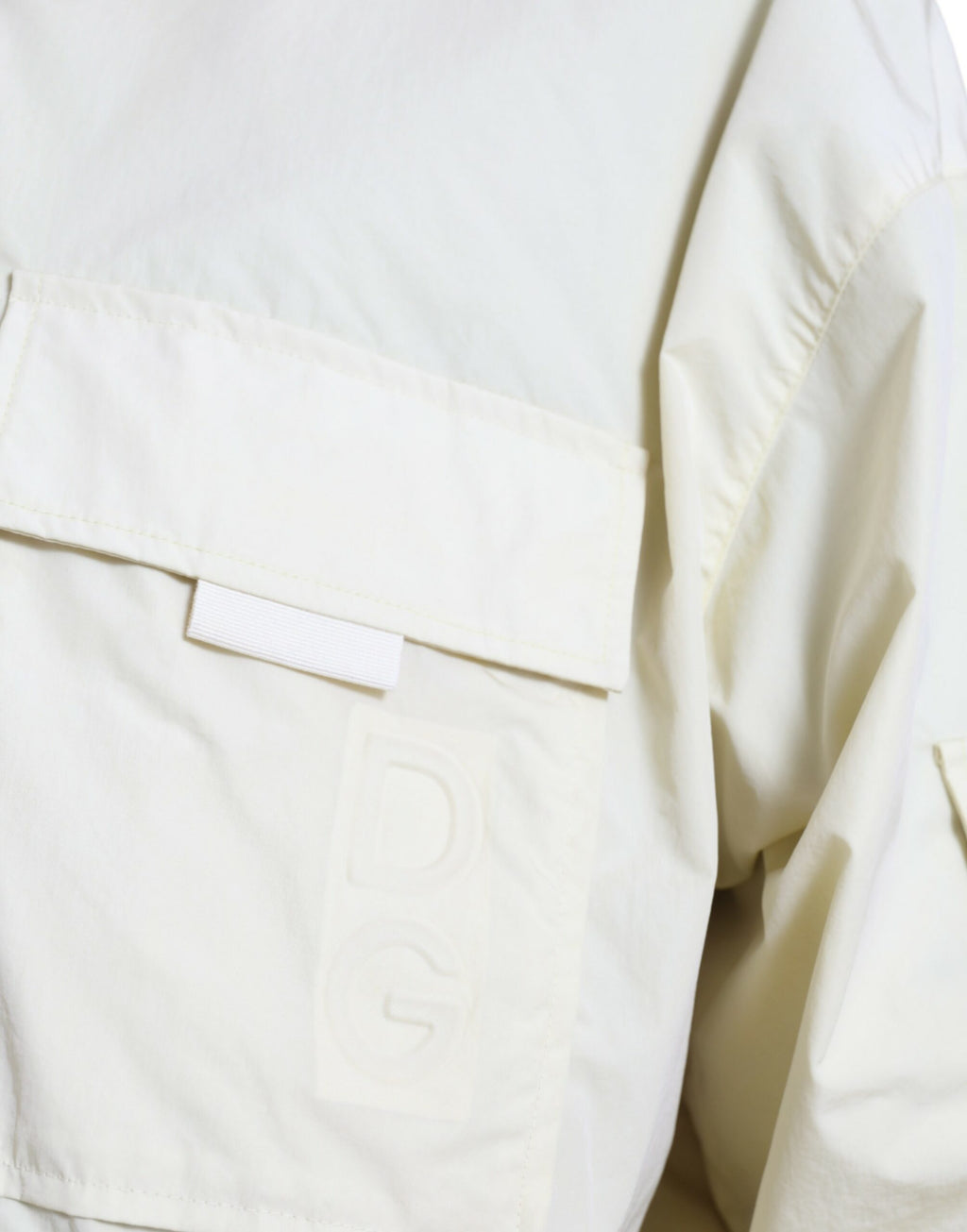 Gelbe Parkajacke aus Nylon mit durchgehendem Reißverschluss und Kragen