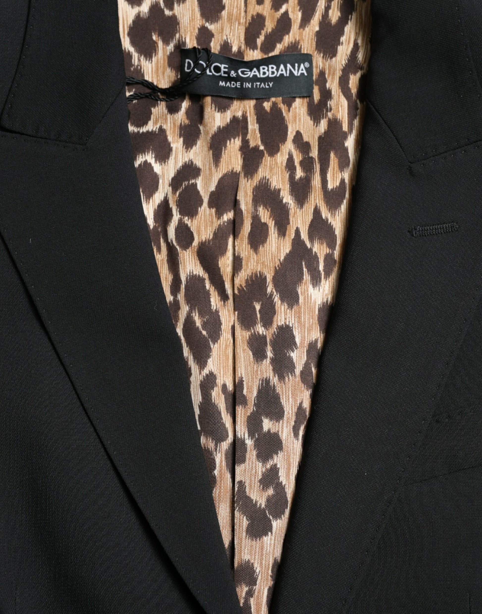 Schwarzer einreihiger Blazer aus Wolle