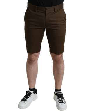 Braune Herren-Bermudashorts aus Baumwollstretch