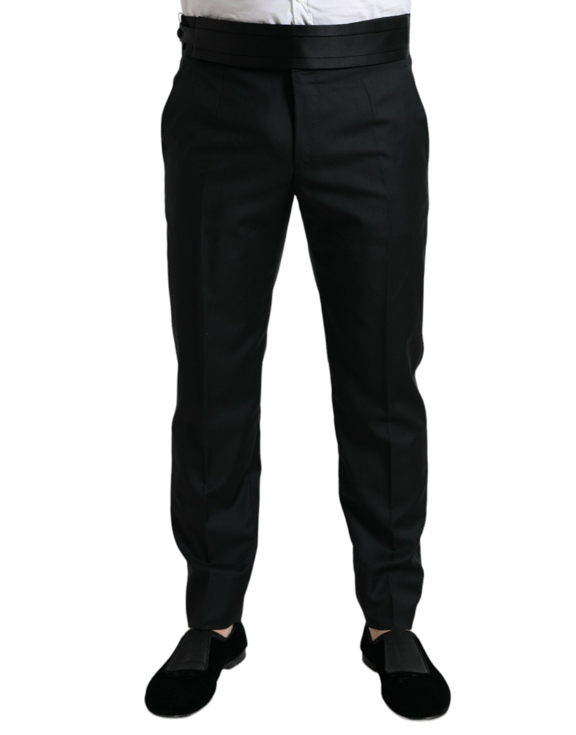 Schwarze Anzughose aus Wolle im Slim Fit