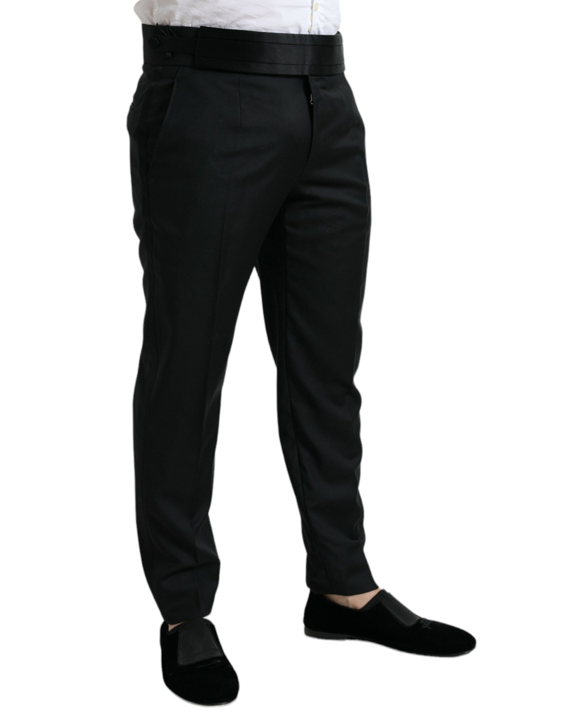 Schwarze Anzughose aus Wolle im Slim Fit