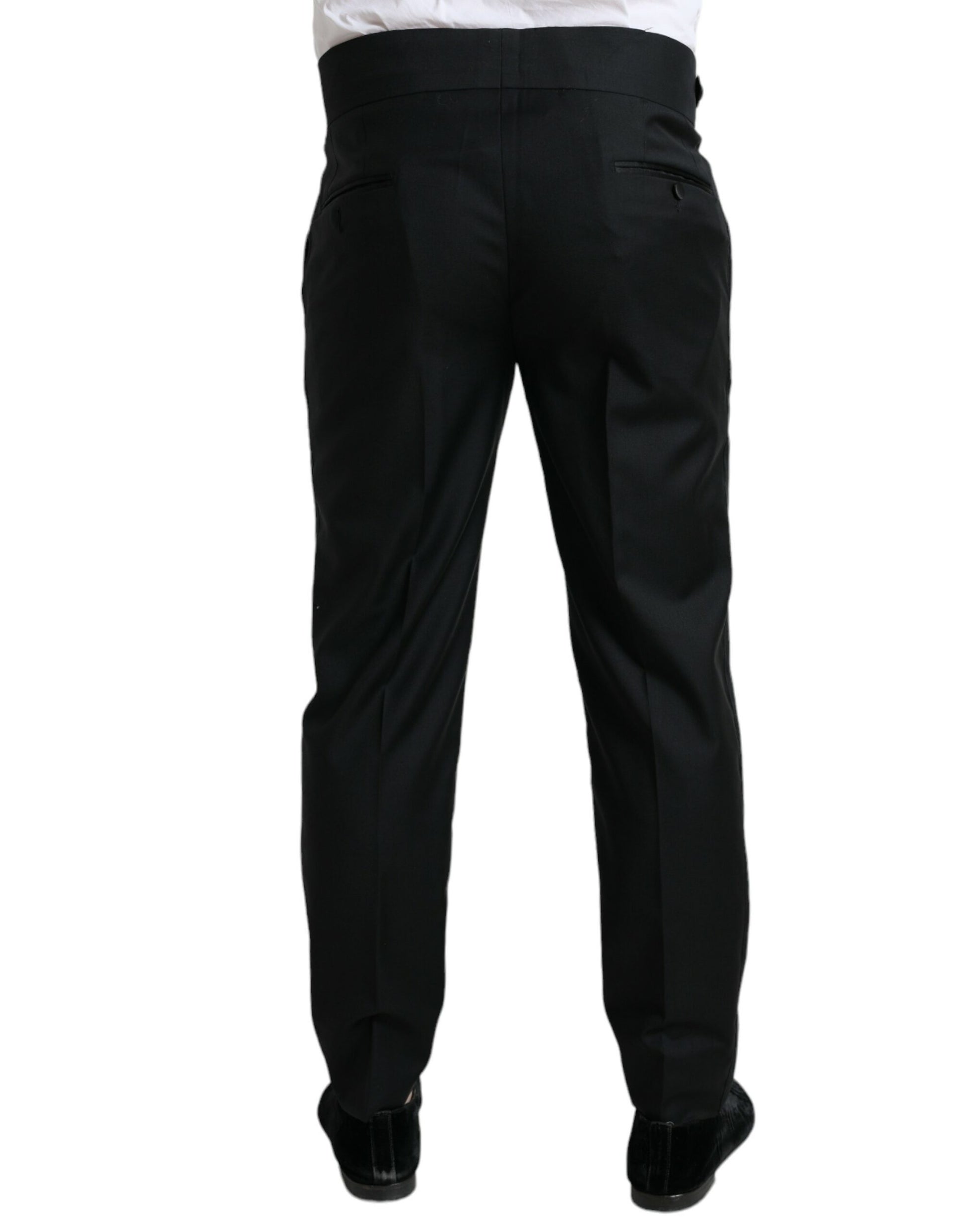Schwarze Anzughose aus Wolle im Slim Fit