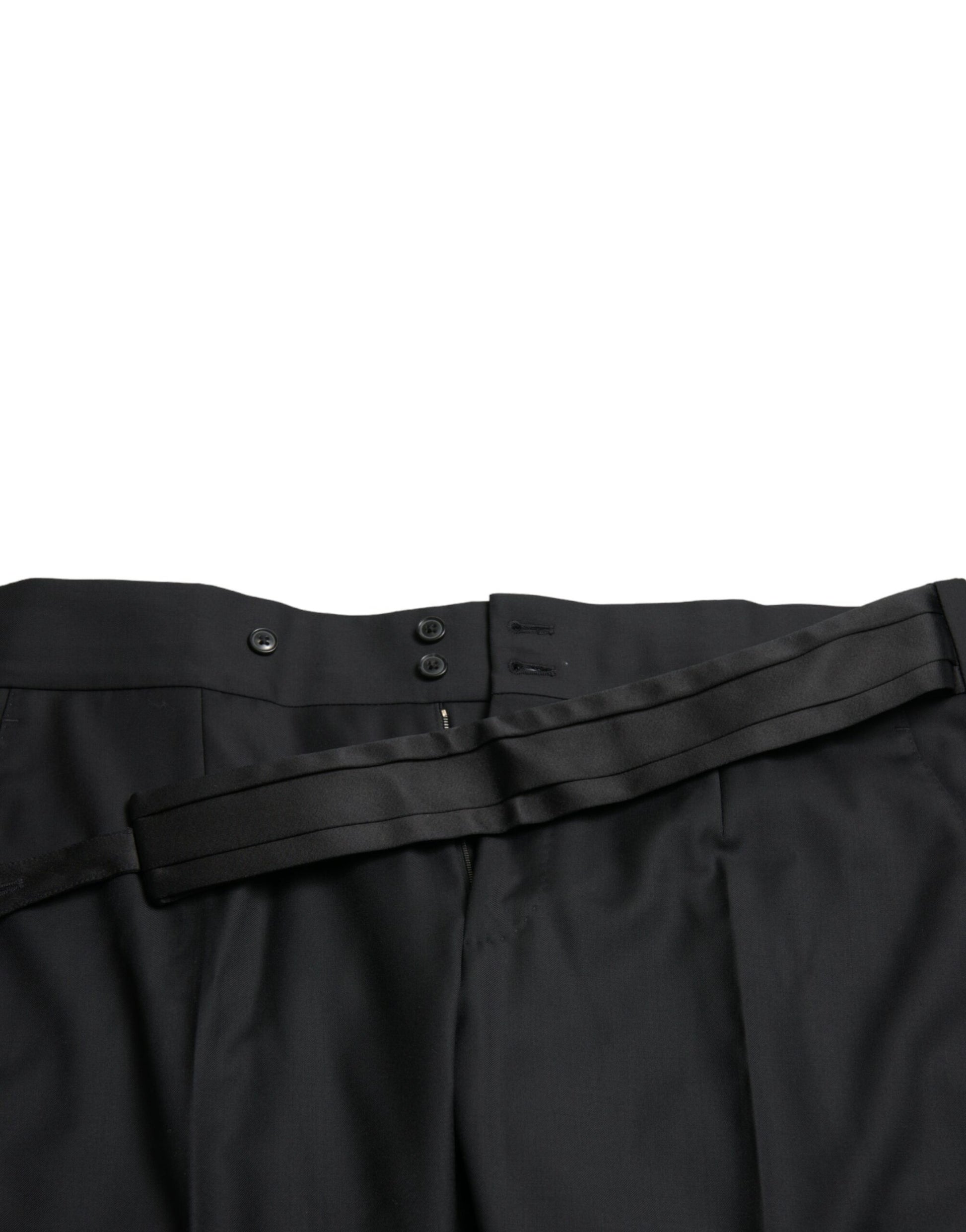 Schwarze Anzughose aus Wolle im Slim Fit