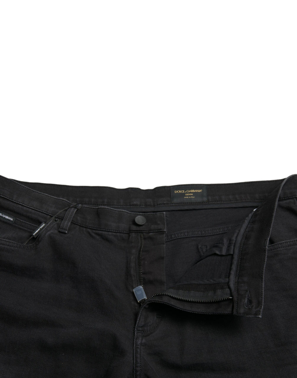 Black Cotton Stretch Bermuda Denim Shorts