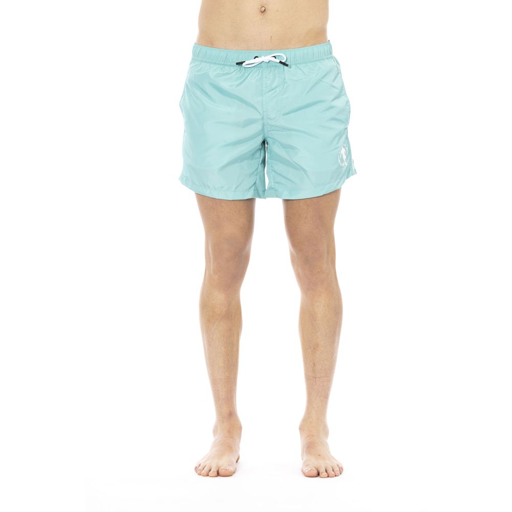 Hellblaue Polyester-Badeshorts für Herren