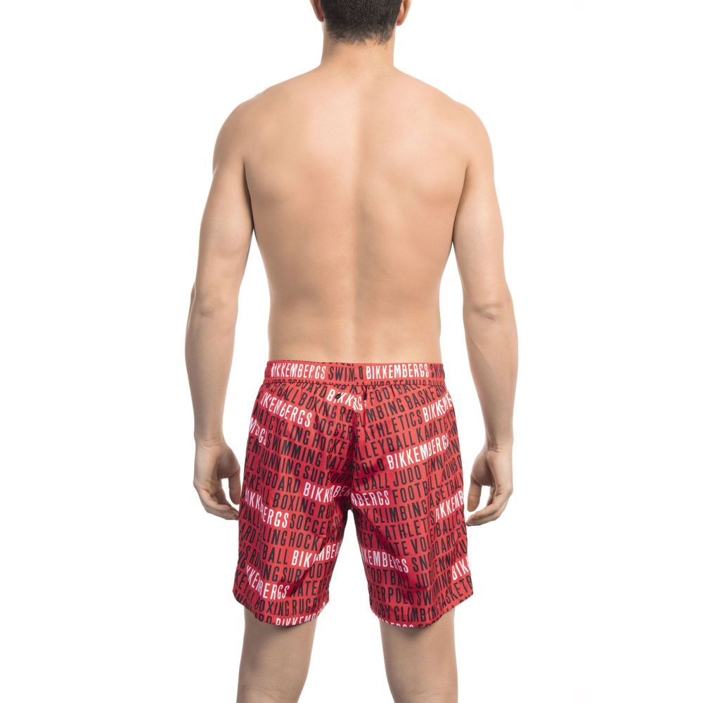 "Rote Polyester-Badeshorts für Herren"