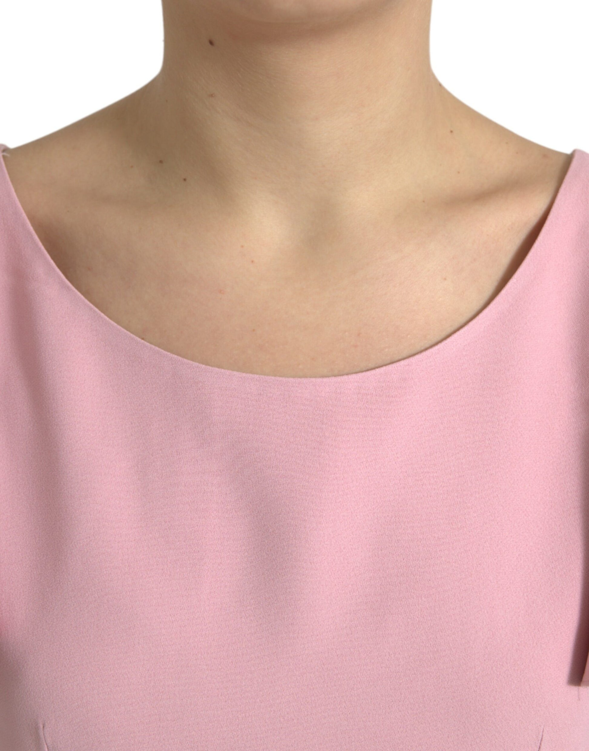 Rosa Bluse mit kurzen Ärmeln und Rundhalsausschnitt