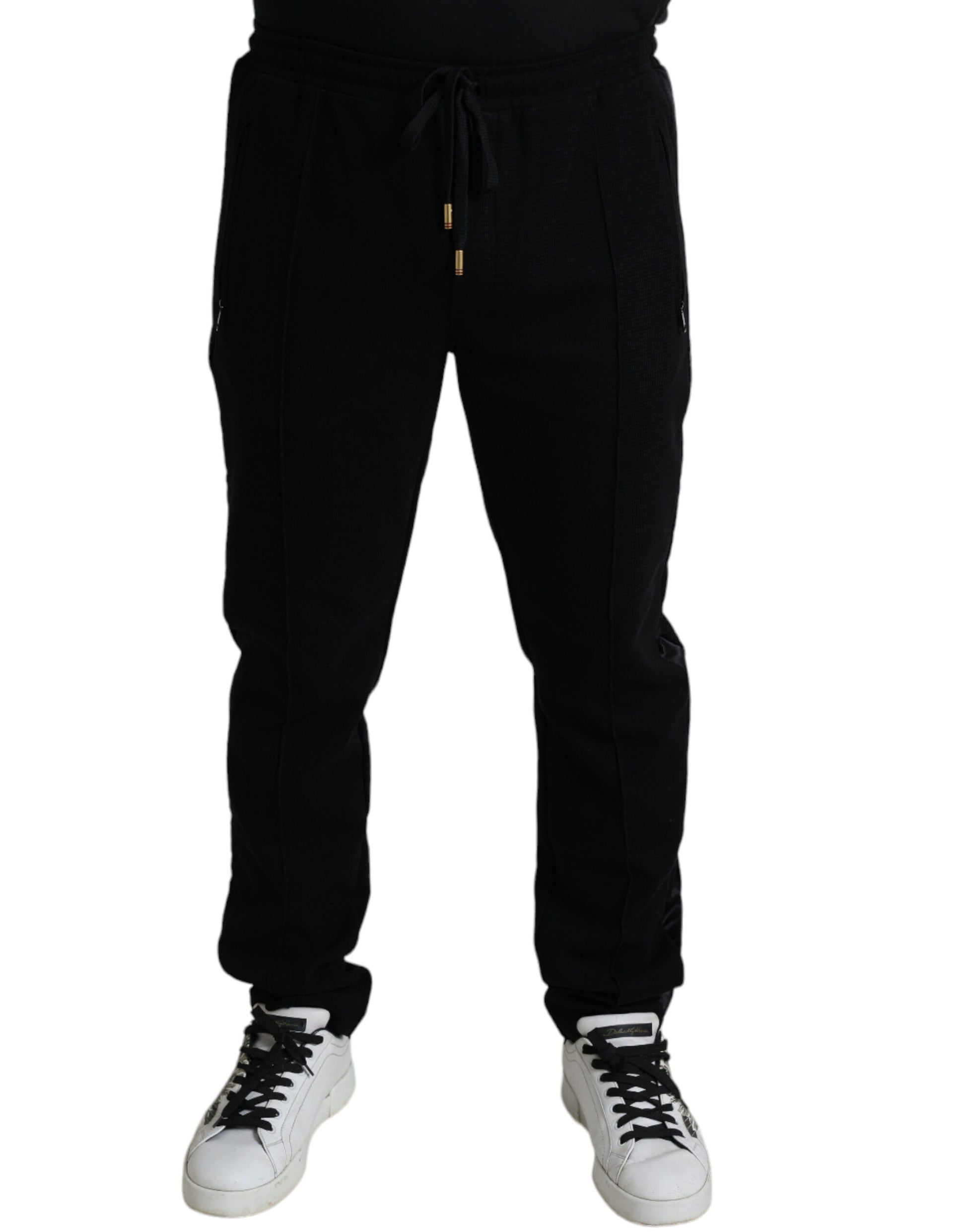 Schwarze Skinny-Jogginghose aus Baumwolle