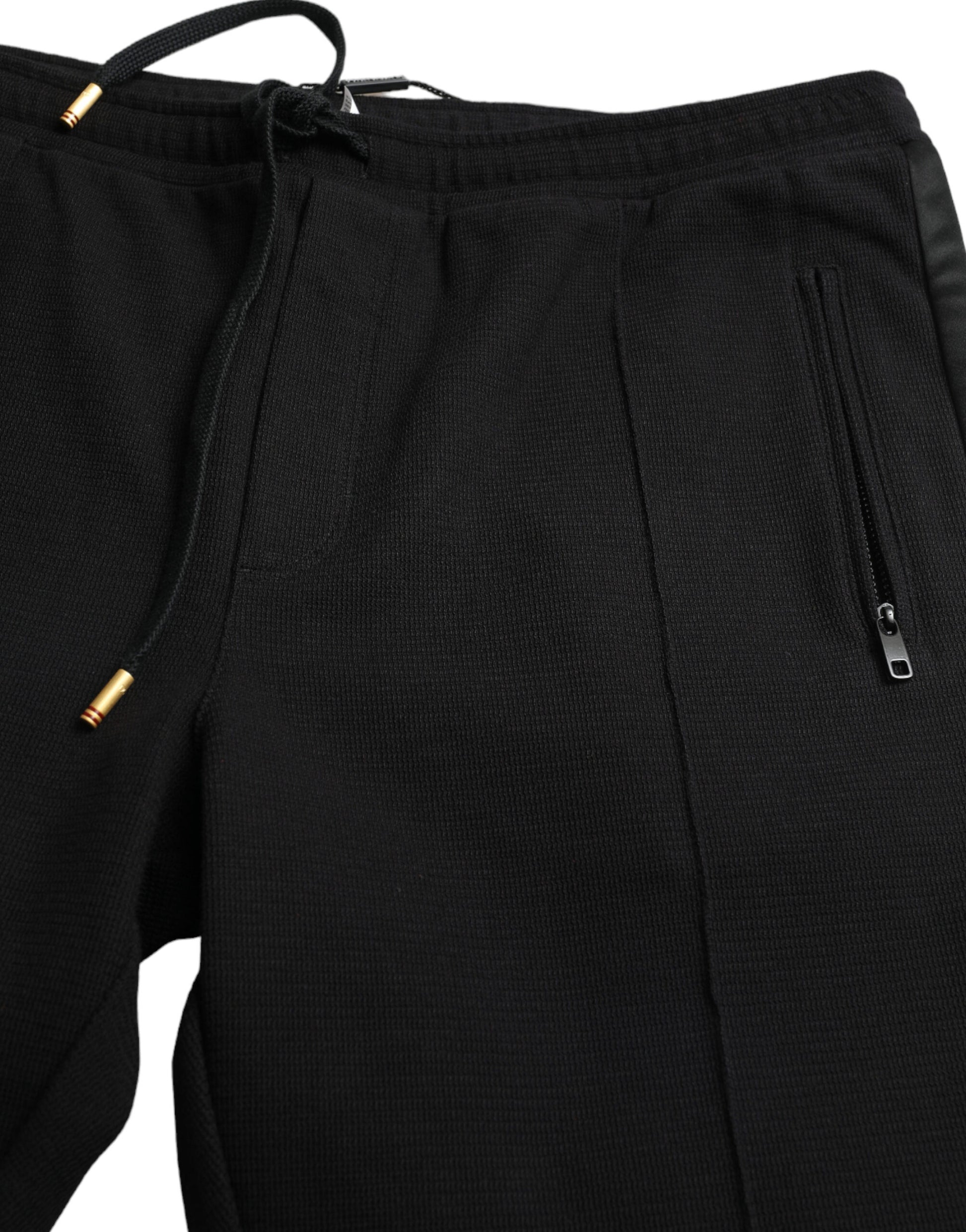 Schwarze Skinny-Jogginghose aus Baumwolle