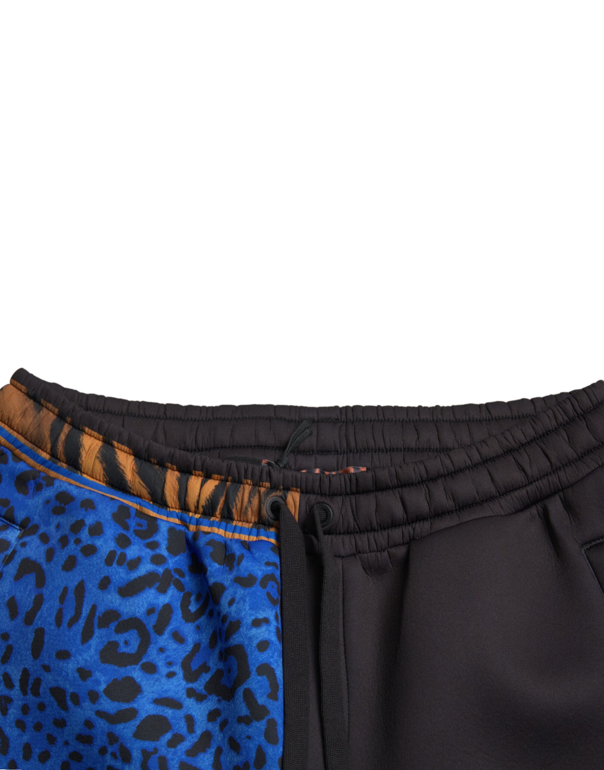 Schwarze Cargo-Jogginghose mit Tiger-Print