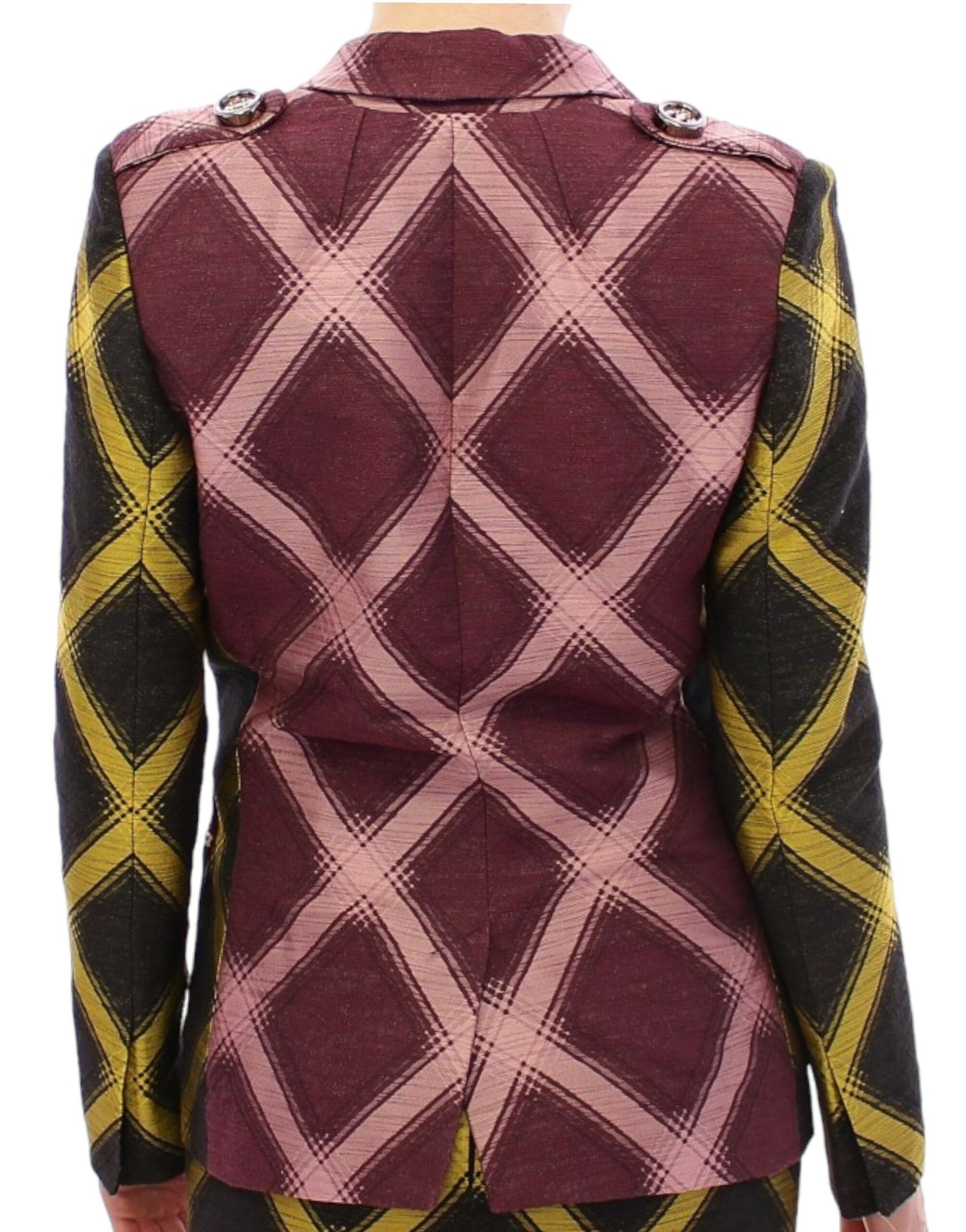 Lila karierte Blazerjacke