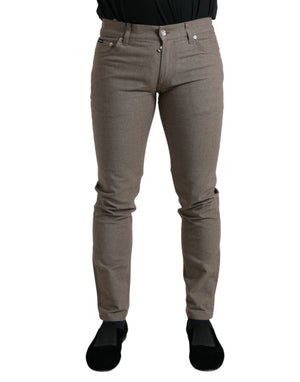 Braune Skinny-Hose aus Baumwollstretch für Herren
