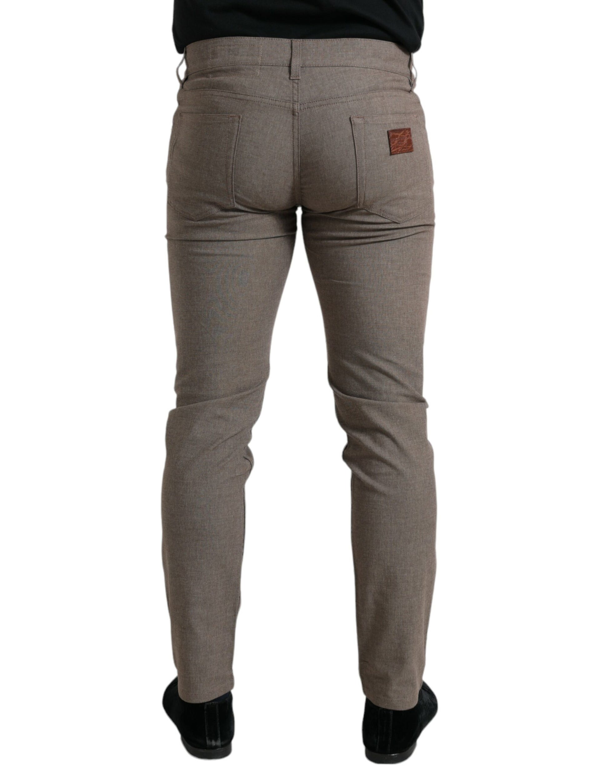 Braune Skinny-Hose aus Baumwollstretch für Herren