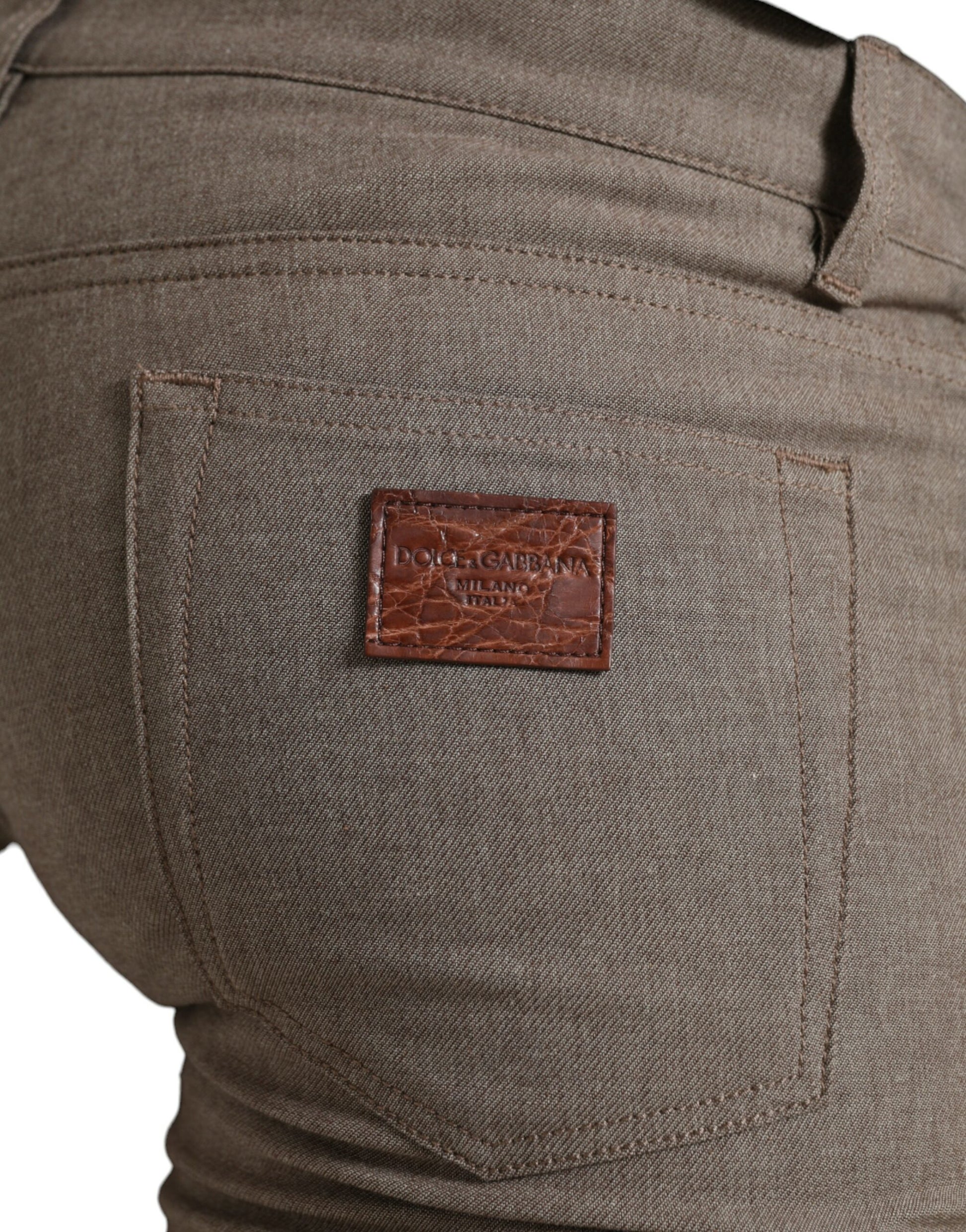 Braune Skinny-Hose aus Baumwollstretch für Herren