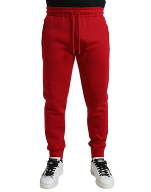 Rote Skinny-Jogginghose aus Baumwollmischung