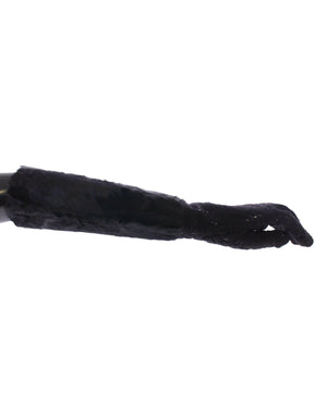 Schwarze Ellbogenhandschuhe aus Lammfellwolle mit Spitze
