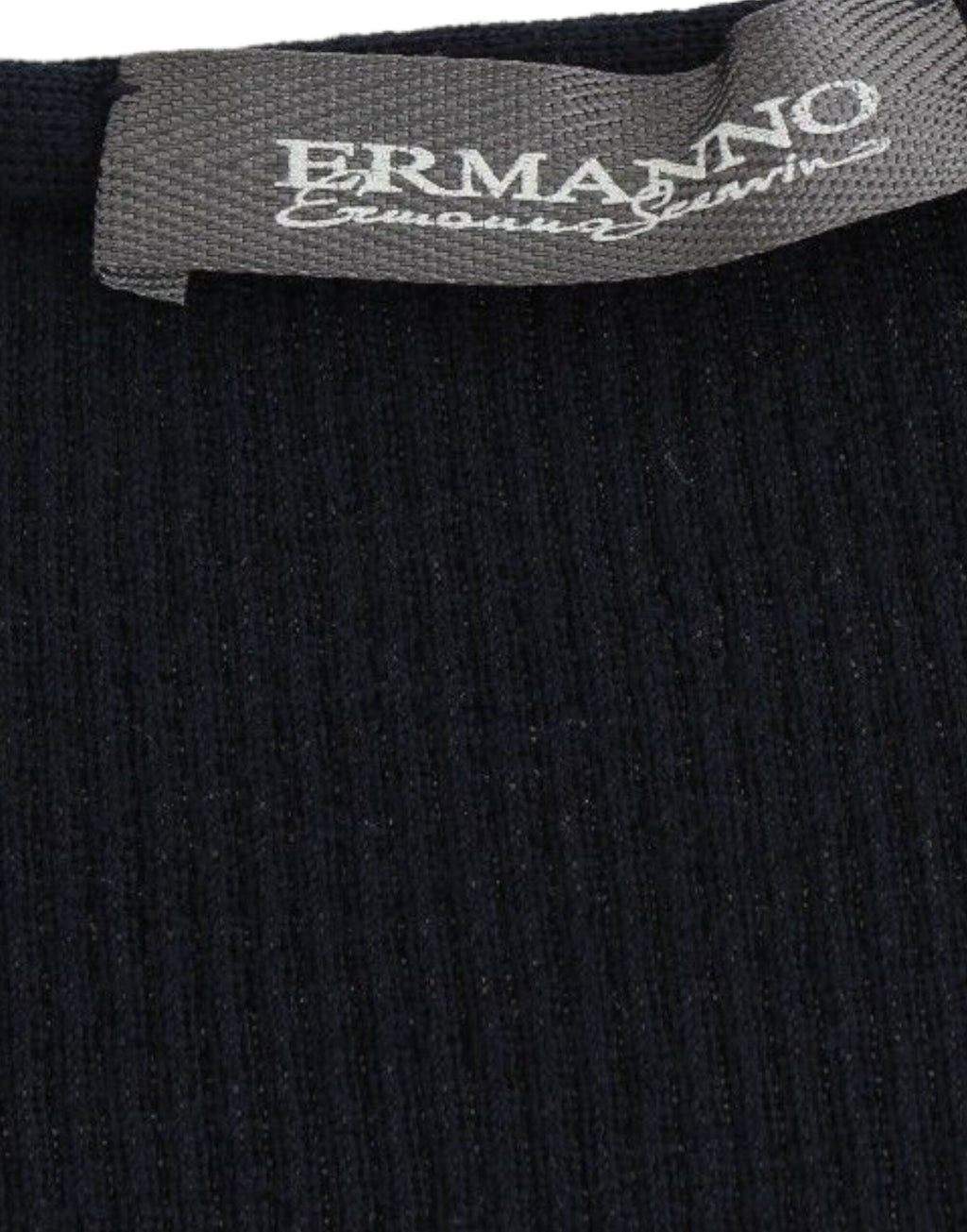 Blaues Strickpullover-Oberteil aus Wollstretch