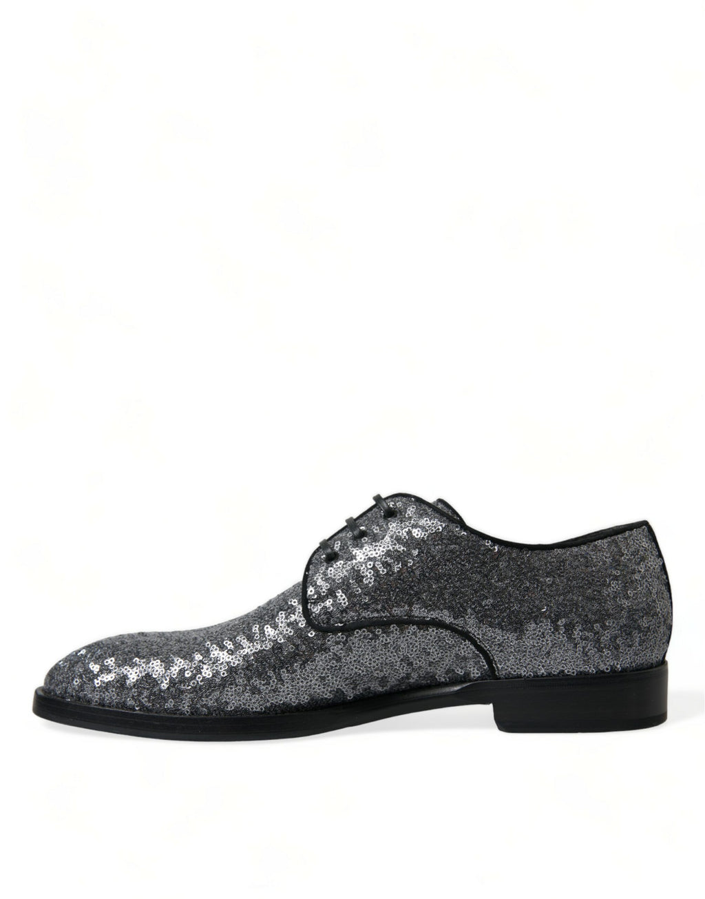 Silberne Derby-Schnürschuhe mit Pailletten für Herren
