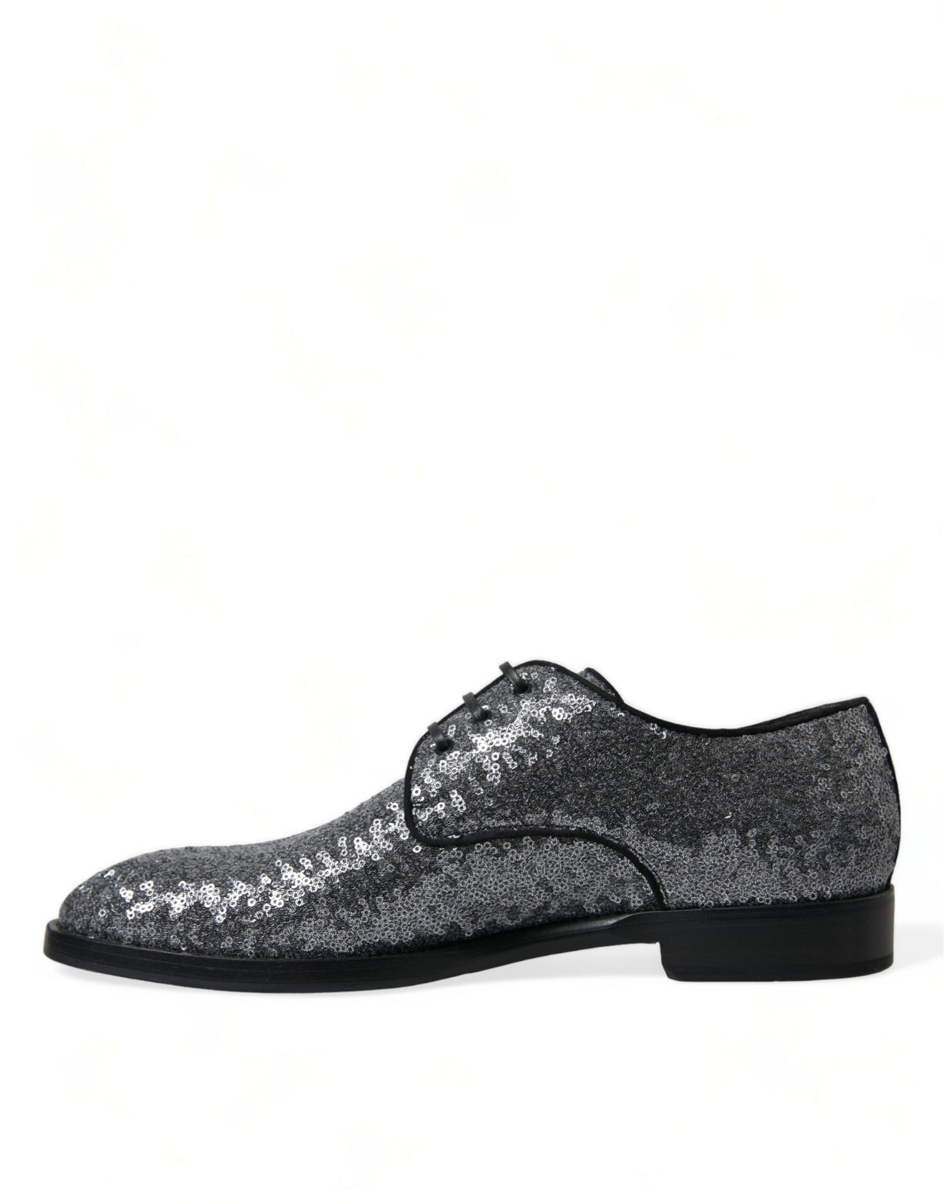 Silberne Derby-Schnürschuhe mit Pailletten für Herren