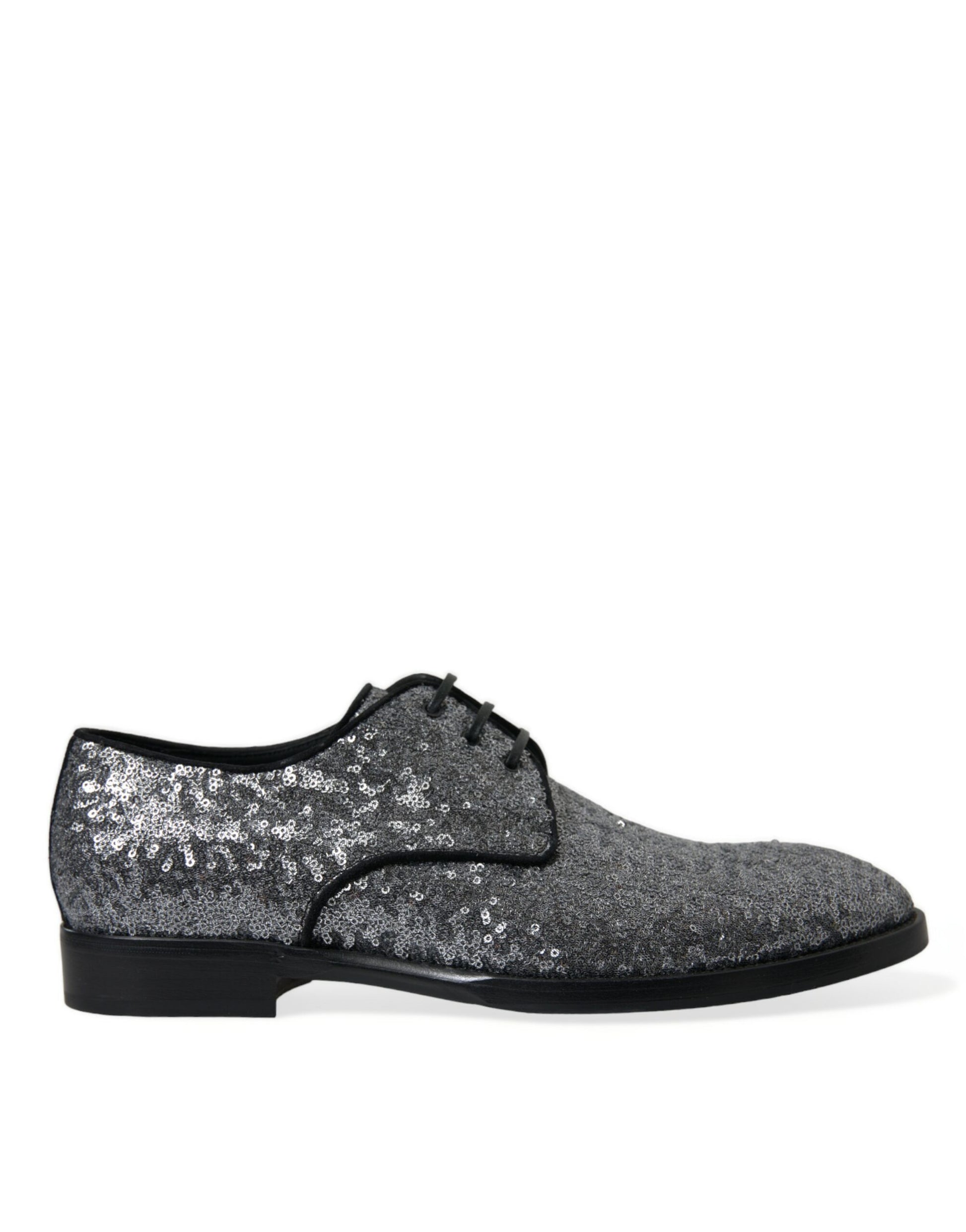 Silberne Derby-Schnürschuhe mit Pailletten für Herren