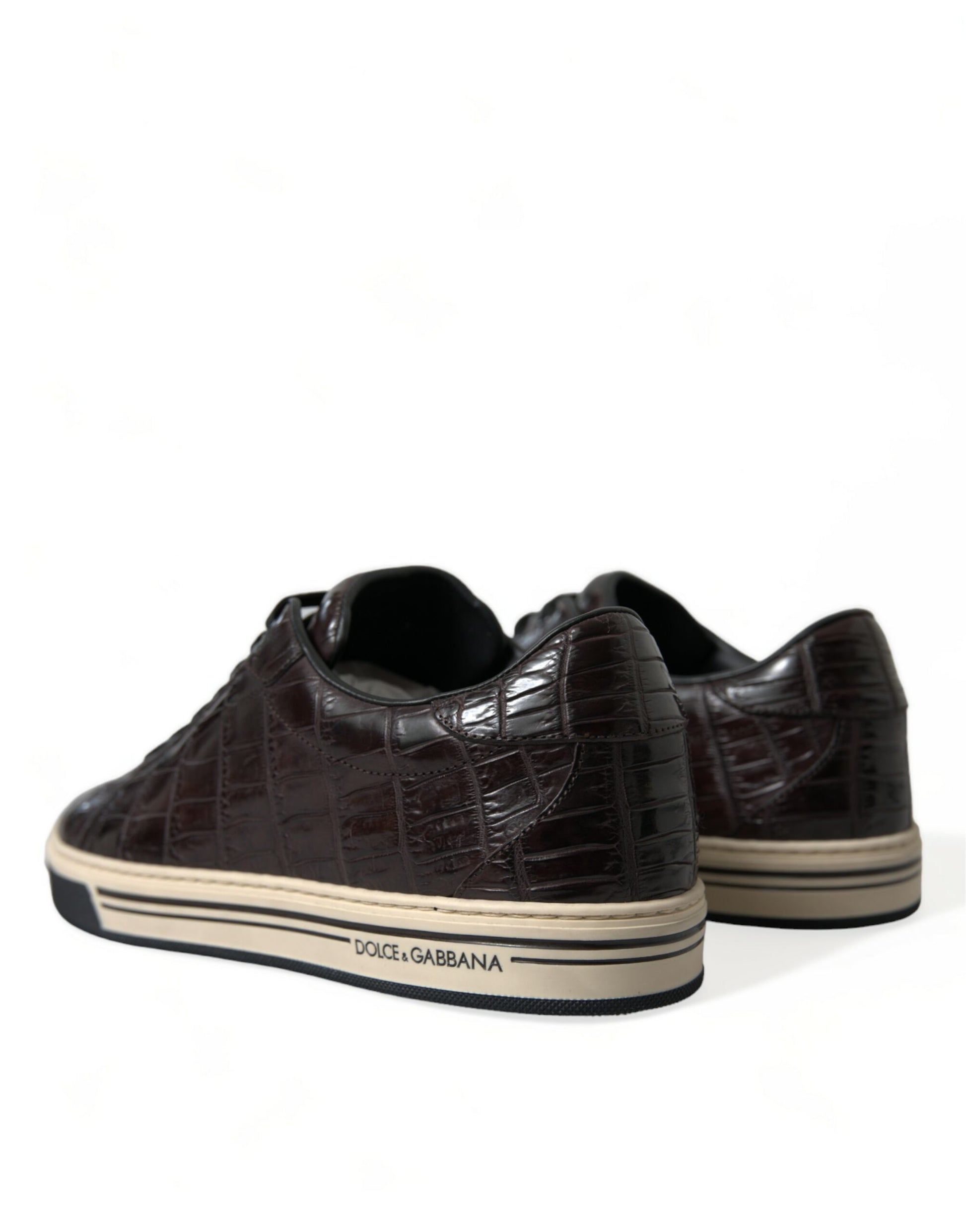 Braune Krokodil Exotische Leder Herren Casual Sneakers Schuhe