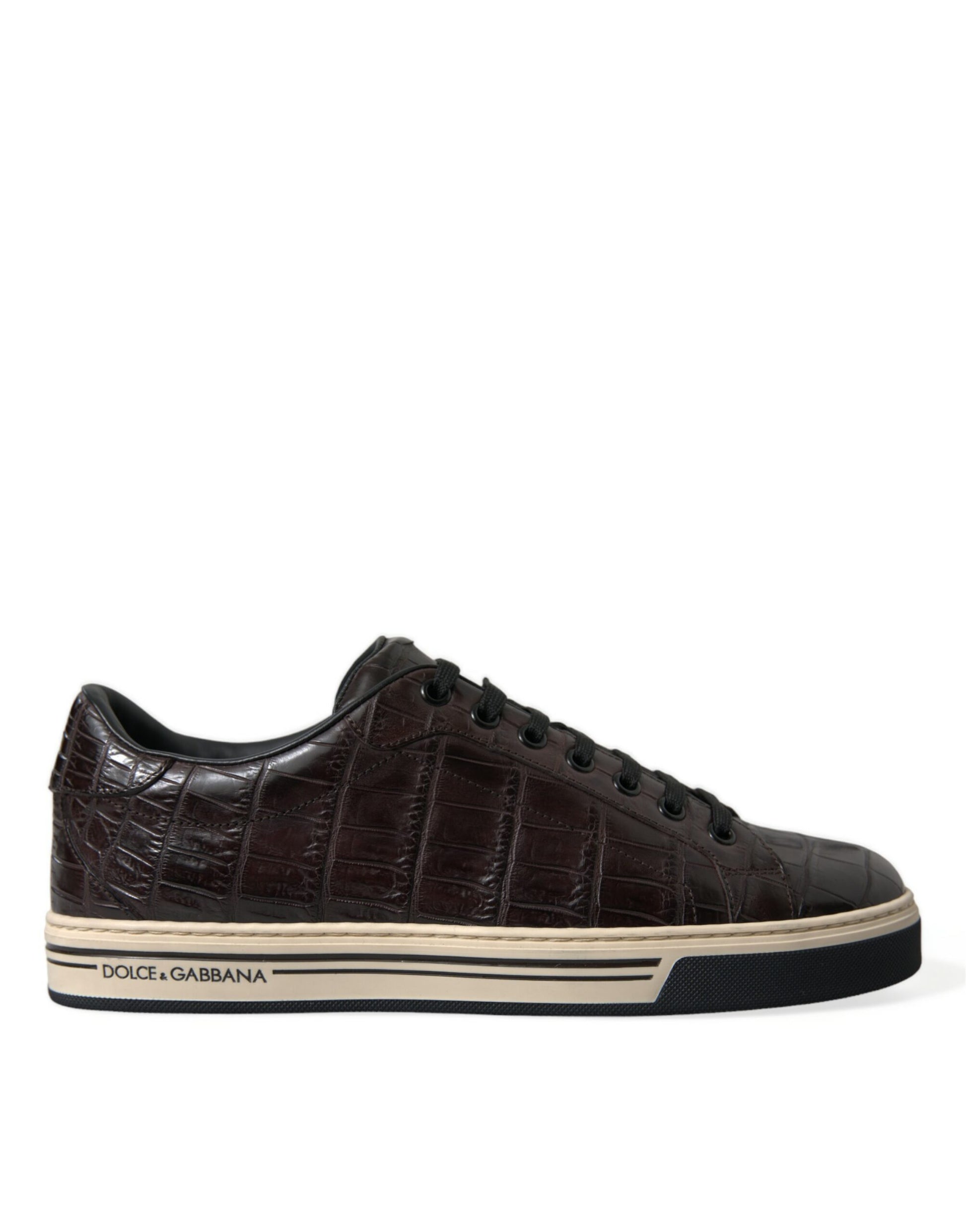 Braune Krokodil Exotische Leder Herren Casual Sneakers Schuhe