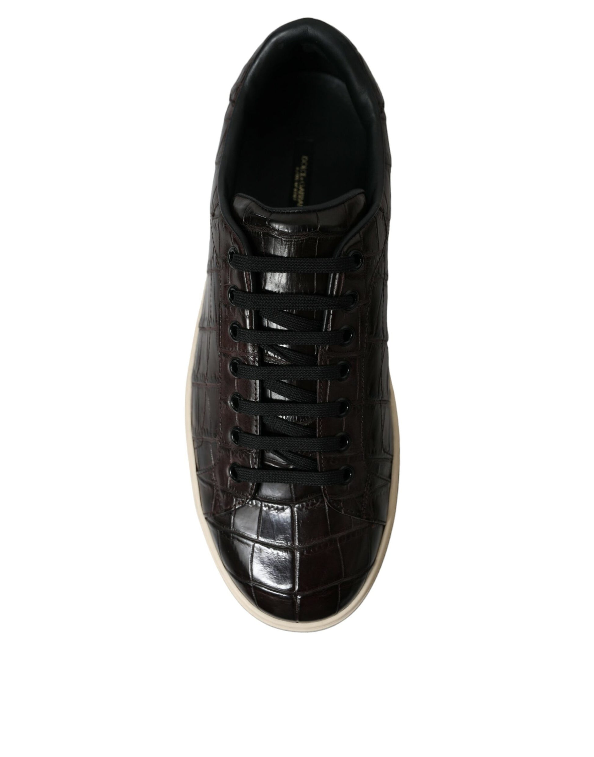 Braune Krokodil Exotische Leder Herren Casual Sneakers Schuhe