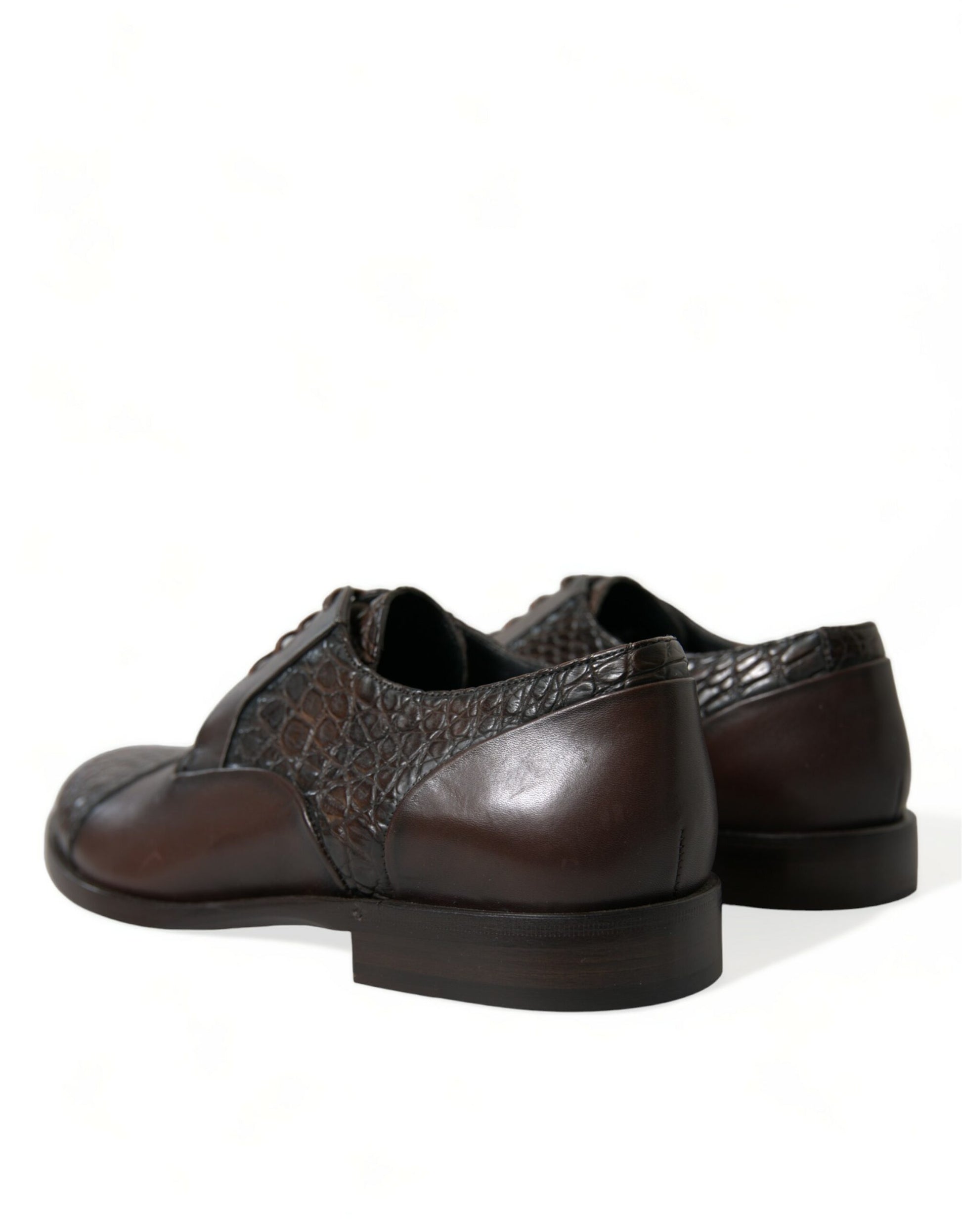 Braune Oxford-Schnürschuhe aus exotischem Leder
