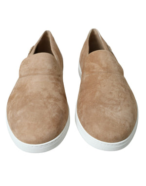 Beige Wildleder Caiman Herren Loafer Hausschuhe Schuhe