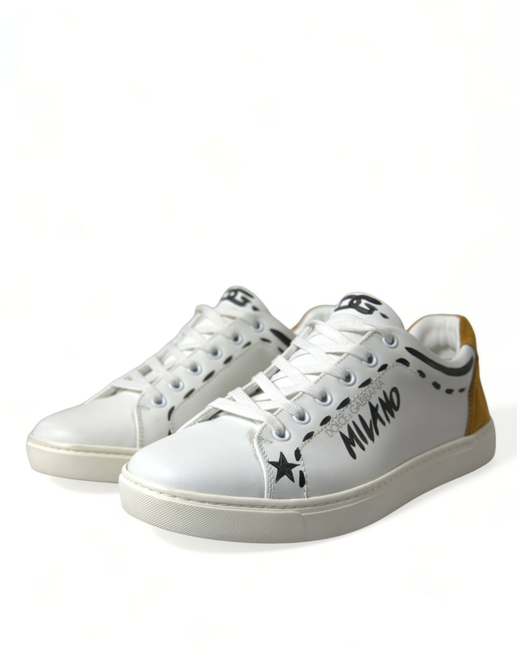 Weiße Leder LOVE Milano Herren Sneakers Schuhe
