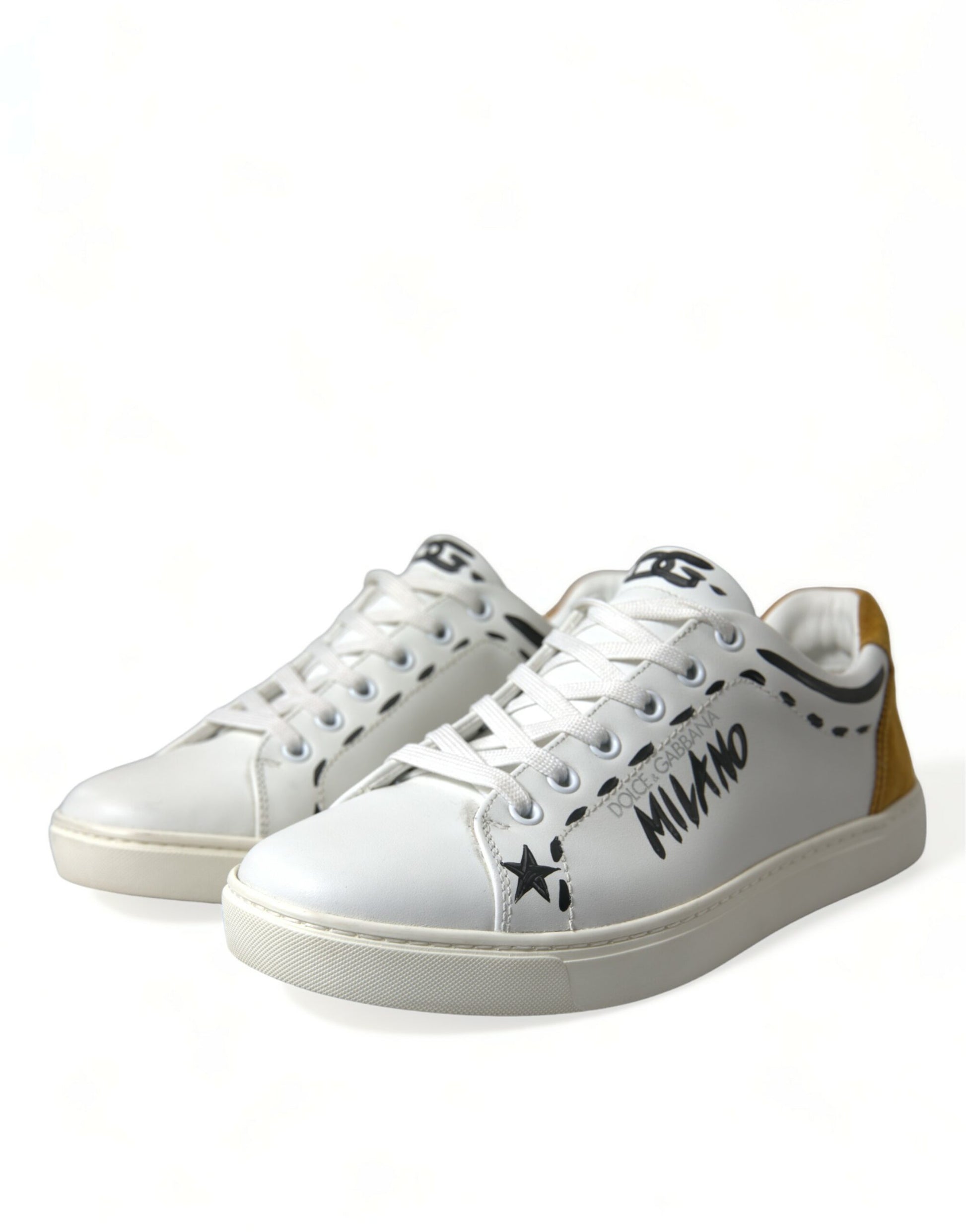 Weiße Leder LOVE Milano Herren Sneakers Schuhe