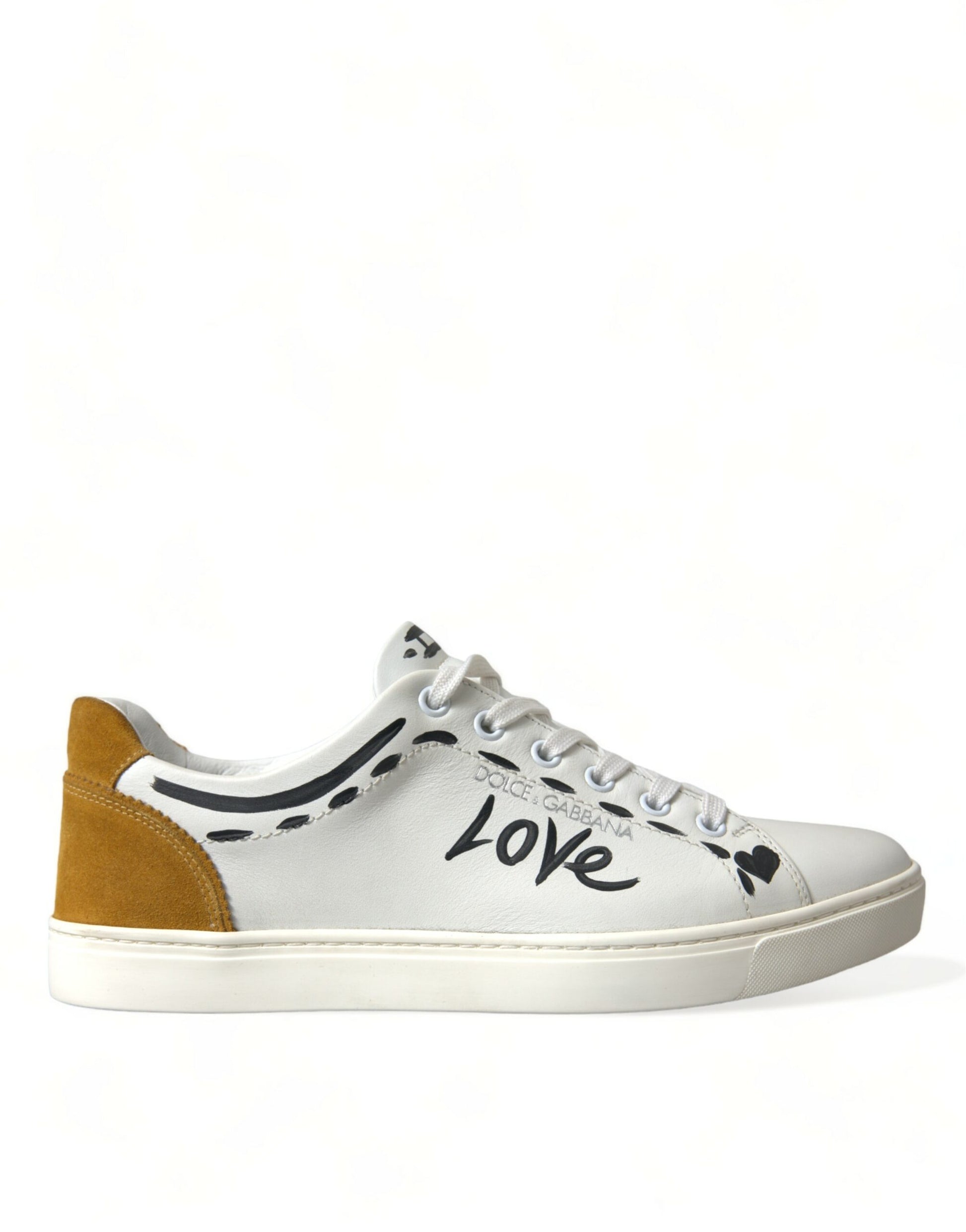 Weiße Leder LOVE Milano Herren Sneakers Schuhe