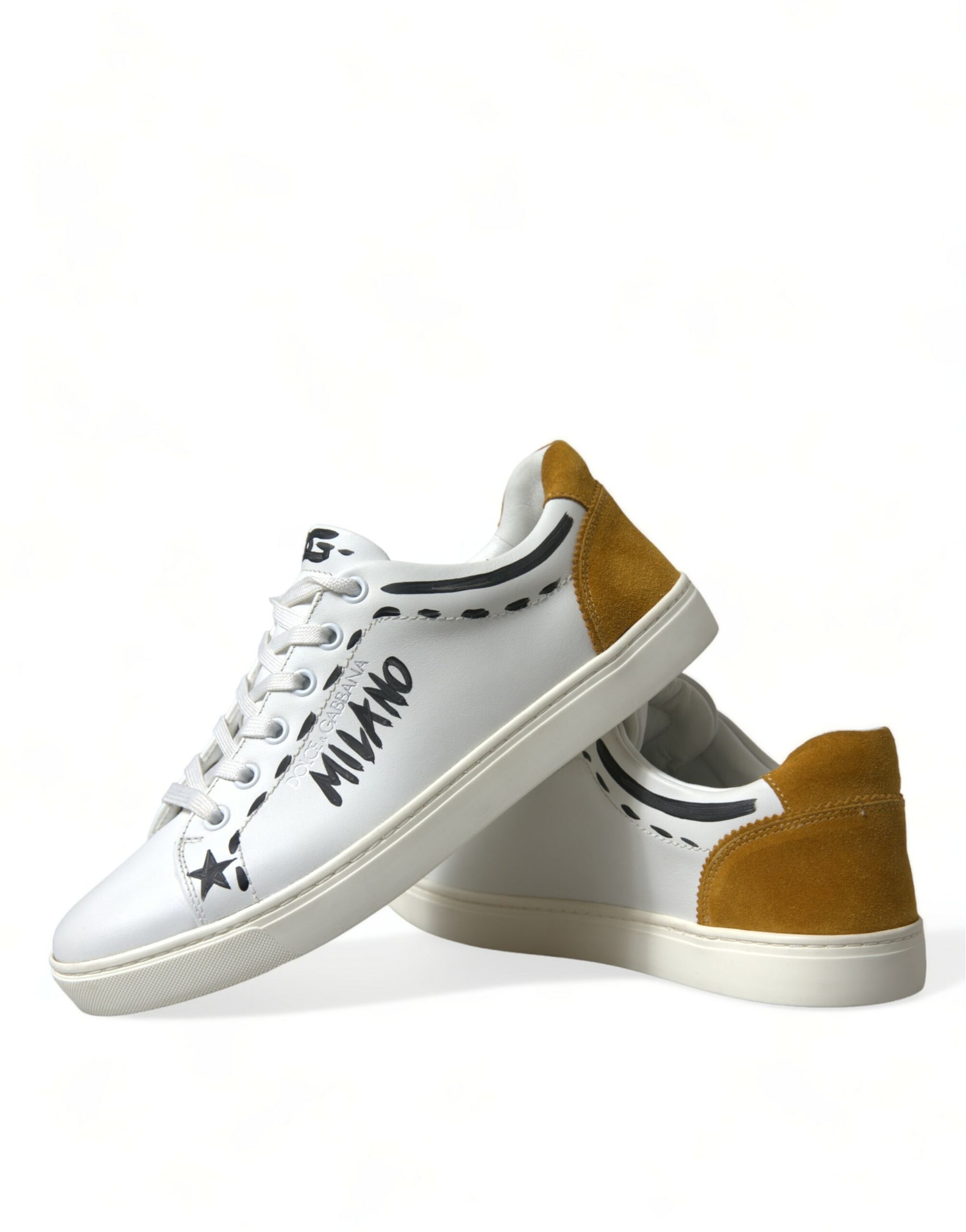 Weiße Leder LOVE Milano Herren Sneakers Schuhe